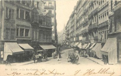 null 248 CARTES POSTALES RHONE : La Ville de Lyon. Dont" La Rue Centrale, La Gare...