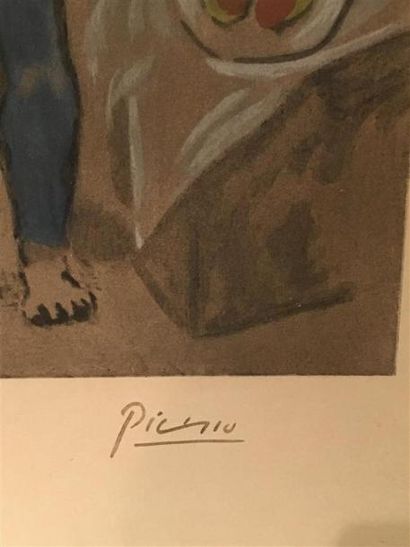null Picasso Pablo (1881-1973) d'après
Jeune homme en bleu
Estampe en couleur 
63,5...