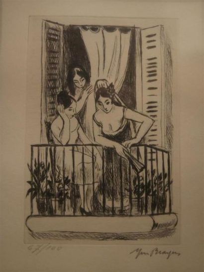 null BRAYER Yves (1907-1990)
Espagnoles au balcon
Estampe sur papier encadrée sous...