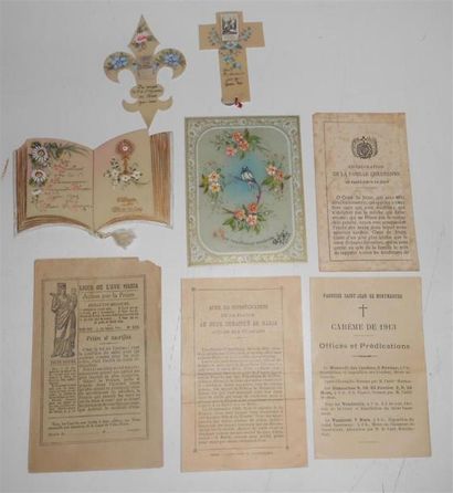 null RELIGION : Ex-Voto Saint François de Sales et St François Xavier, perles, décorations...