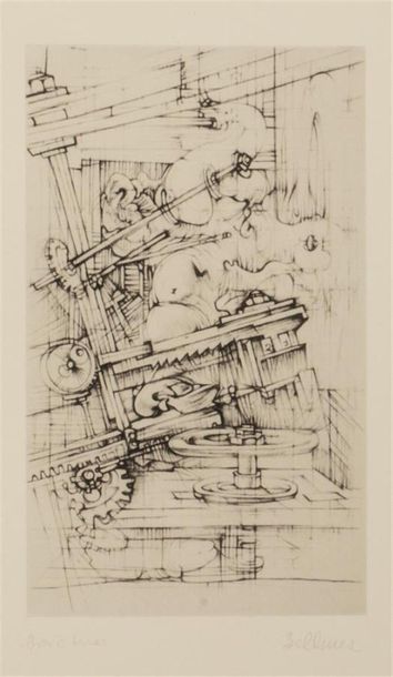 null BELLMER Hans (1902-1975) (d'après)
"Composition abstraite"
Ensemble de 3 fac-similés...