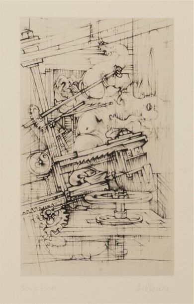 null BELLMER Hans (1902-1975) (d'après)
"Composition abstraite"
Ensemble de 3 fac-similés...