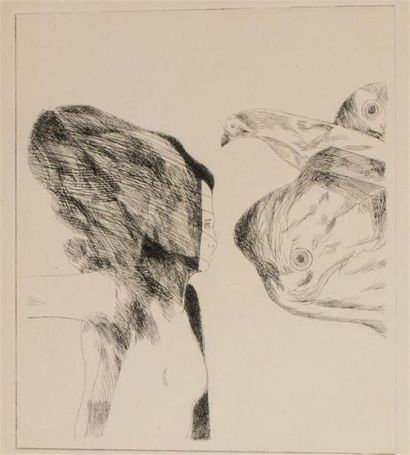 null BERTE Carlo (1939)
"Femme et oiseau"
D'un lot de 4 gravures sur papier signées...