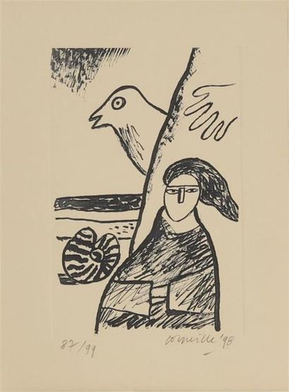 null CORNEILLE (1922-2010)
"Les coquillages"
D'un lot de 9 lithographies sur papier,...