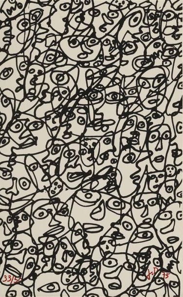 null DUBUFFET Jean (1901-1985) 
"Composition abstraite"
Lithographie sur papier,...