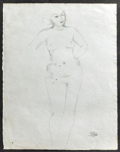 null DERAIN André (1880- 1954)
"Nu d'atelier"
Dessin au crayon, cachet d'Atelier...