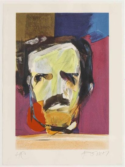 null POMAR Julio (1926-2018)
"Portrait d'Edgar Poe"
Lithographie sur papier, signée...