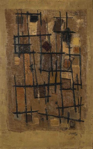 null SIGNOVERT Jean (1919-1981)
« Composition abstraite brune et noire »
Huile sur...