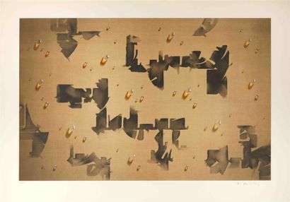 null TCHANG YEUL Kim (1929)
"Sans titre n°1"
Lithographie sur papier, signée en bas...