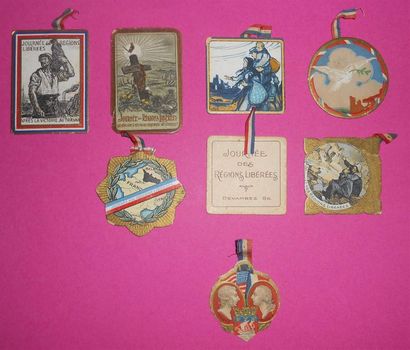 null Ensemble de 7 Médailles Militaires commémoratives dont l'Appel aux Armes, Maréchal...