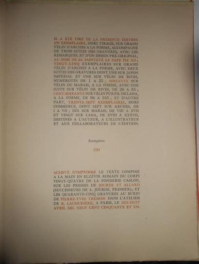 null CLAUDEL (Paul) & TREMOIS (Pierre-Yves). L'annonce faite à Marie. Paris, Gallimard,...