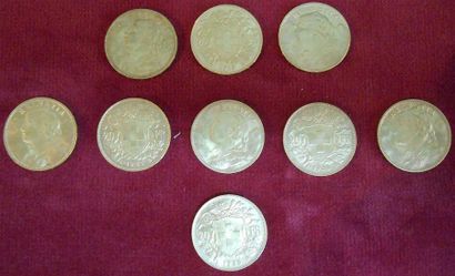 null Suisse. Or. 20 Francs. 1899, 1925, 1927 et 1935 (6). Poids : 60gr.