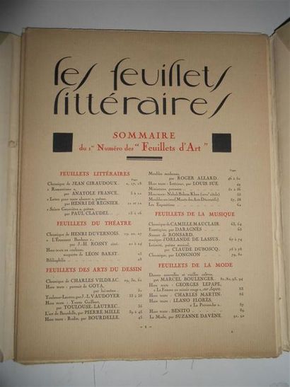 null FEUILLETS D'ART. Paris, (31 mai 1919 - 15 juillet 1920), 6 vol. in-fol. en feuilles...