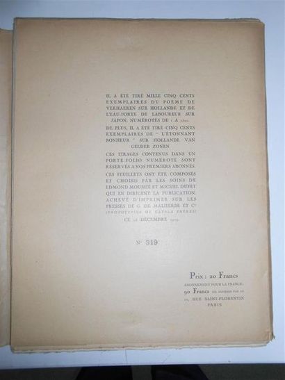 null FEUILLETS D'ART. Paris, (31 mai 1919 - 15 juillet 1920), 6 vol. in-fol. en feuilles...