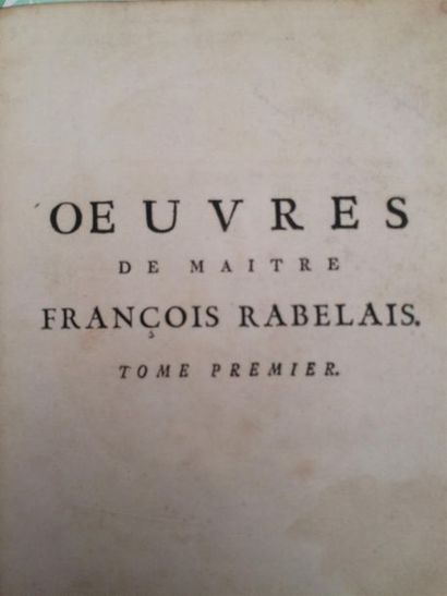 null RABELAIS (François). 
Oeuvres de Maître François Rabelais. Amsterdam, chez Jean-Frédéric...