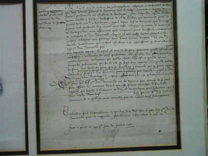 null [HENRI III] (1551-1589).
Document portant la signature du Roi Henri III, daté...