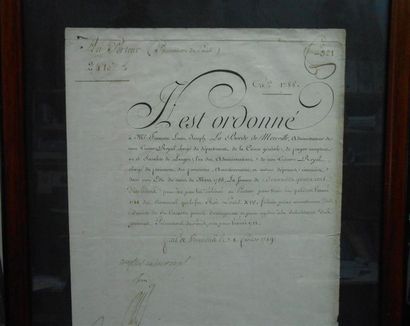 null [LOUIS XVI] (1754-1793).
Pièce signée à F.L.J. La Borde de Mereville, administrateur...