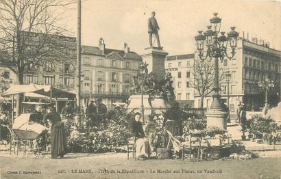 null 15 CARTES POSTALES SARTHE : Sélection. Commerces, Marchandes et Marchés. Café...