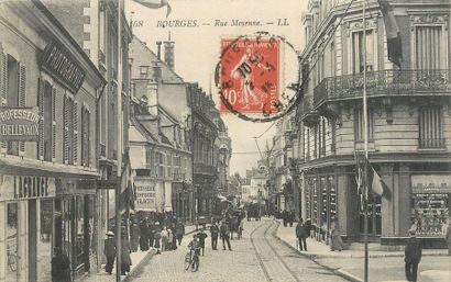 null 145 CARTES POSTALES CHER : La Ville de Bourges. Dont" Ecole de Pyrotechnie (entrée+tram),...