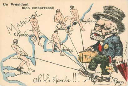 null 21 CARTES POSTALES ILLUSTRATEUR : Orens. Caricatures Politiques. "2cp-Le Burin...