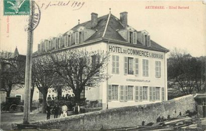 null 57 CARTES POSTALES LES HOTELS : Divers Départements. Dont" Artemare-Hôtel Berrard,...