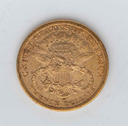 null 1 pièce Etats Unis, 20 dollars Liberté. 1880.
A/ Tête de la Liberté à gauche...