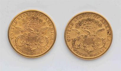 null 2 pièces Etats Unis, 20 dollars Liberté. 1891.
A/ Tête de la Liberté à gauche...