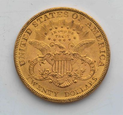 null 1 pièce Etats Unis, 20 dollars Liberté. 1894.
A/ Tête de la Liberté à gauche...