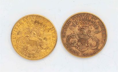 null 2 pièces Etats Unis, 20 dollars Liberté. 1907.
A/ Tête de la Liberté à gauche...