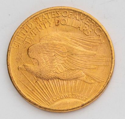 null 1 pièce Etats Unis, 20 dollars Saint Gaudens. 1924.
A/ La Liberté sur un soleil...
