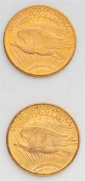 null 2 pièces Etats Unis, 20 dollars Saint Gaudens. 1924.
A/ La Liberté sur un soleil...