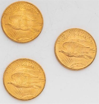 null 3 pièces Etats Unis, 20 dollars Saint Gaudens. 1924.
A/ La Liberté sur un soleil...