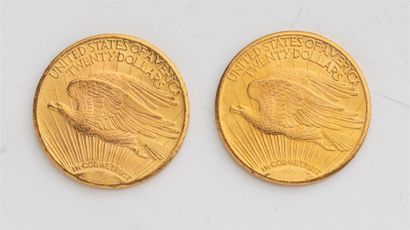 null 2 pièces Etats Unis, 20 dollars Saint Gaudens. 1927.
A/ La Liberté sur un soleil...