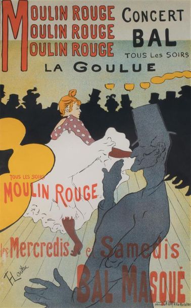 null Reproduction de l'Affiche pour Le Moulin-Rouge d'après Toulouse-Lautrec.
Encadrée...