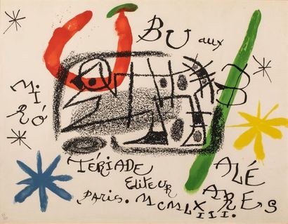 null MIRO Joan (1893-1983), d'après.
Ubu aux Baléares
Lithographie couleurs, encadrée...