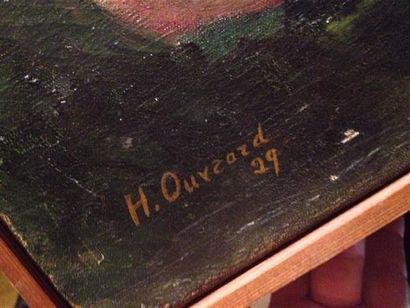 null H. OUVRARD (Ecole du XXème siècle)
Nu à genoux
Huile sur toile, signée en bas...