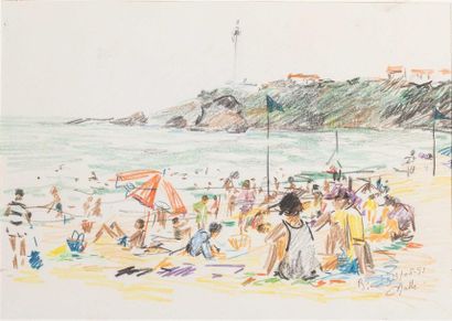 null MALLE Charles - (1935)
La plage
Crayon sur papier signé, situé Barritz et daté...