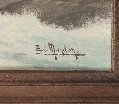 null MANDON Edouard (1885-1977)
Vagues sur la côte
Huile sur panneau signée en bas...