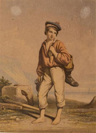 null DELACROIX Auguste (1809-1868)
Jeune homme
Aquarelle sur papier signée en bas...