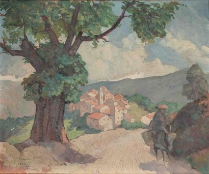 null Raymond MORITZ (1891 - 1950 )
Muletière en Corse
Huile sur toile, 
signée en...