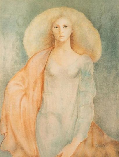 null FINI Léonor (1907-1996)
Femme blonde à la robe bleue.
Lithographie encadrée...