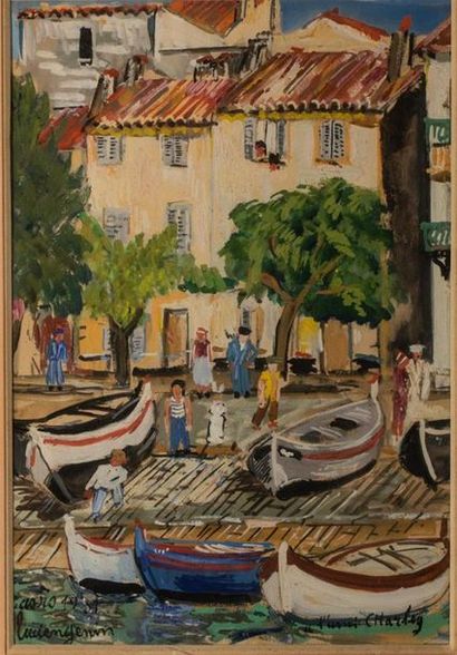 null GENIN Lucien (1894-1953)
Le port de Cassis
Gouache sur papier signée, située...