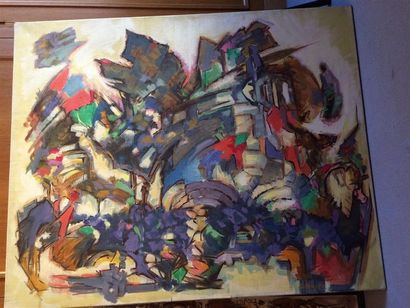 null BEYER Lucien (1908-1983)
Composition abstraite 
Huile sur toile signée en bas...