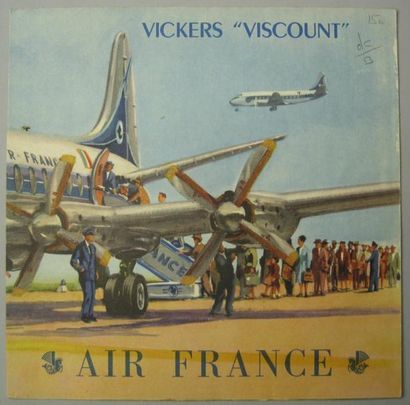 null Document. Air France. Plaquette publicitaire dépliante du Vickers "Viscount"....