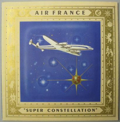 null Document. Air France. Plaquette publicitaire dépliante du Super Constellation....