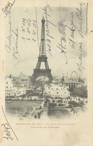 null 39 CARTES POSTALES EXPOSITION 1900 : Divers Editeurs. Dont" 3cpa avec paillettes...