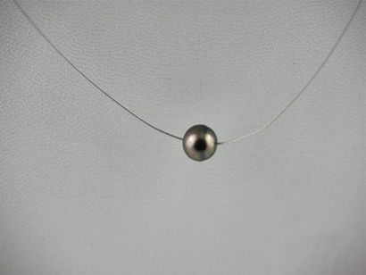 null PERLE de TAHITI 
Collier câble et fermoir argent
Diam. perle : 7.4 mm
Long....
