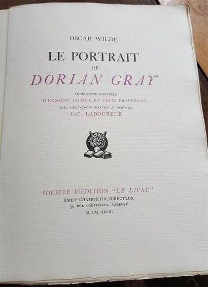 null WILDE (Oscar) - LABOUREUR (J.E.). Le portrait de Dorian Gray. Paris, Paris,...