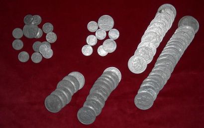 null Monnaies.
France.
Aluminium : Francisque (50Cts & 2Frs)-14, Morlon (50Cts, 1Fr,...