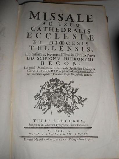 null BEGON (Scipionis Hieronymi). Missale ad Usum cathedralis ecclesiae et dioecesis...